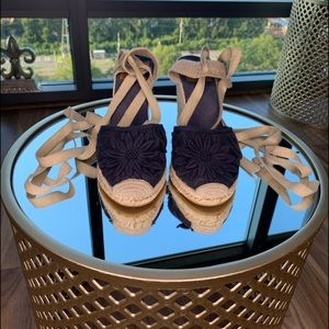 Tory Burch lace up wedge